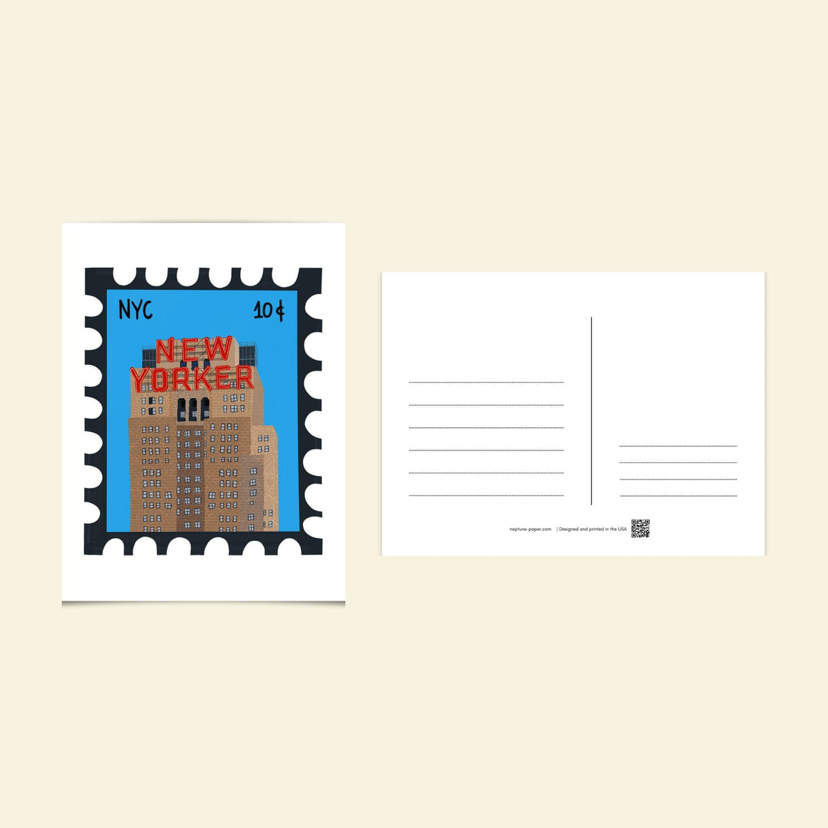 World Traveler Stamp Postcards by Neptune Paper, New York