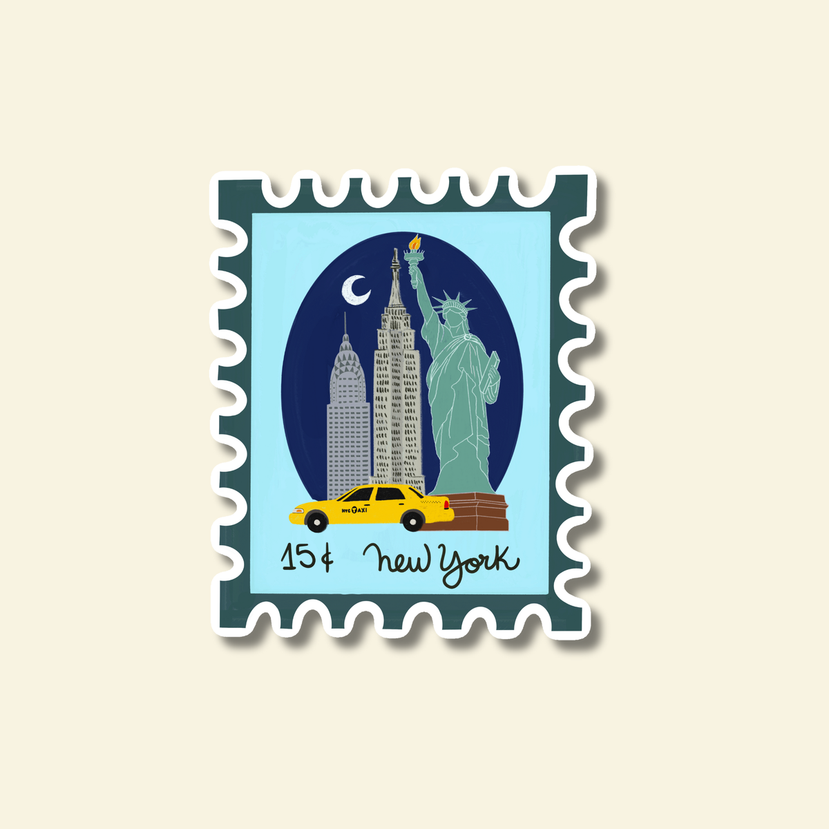 Around the World Stamp Stickers – Italy, France, London, Spain, Mexico & NYC