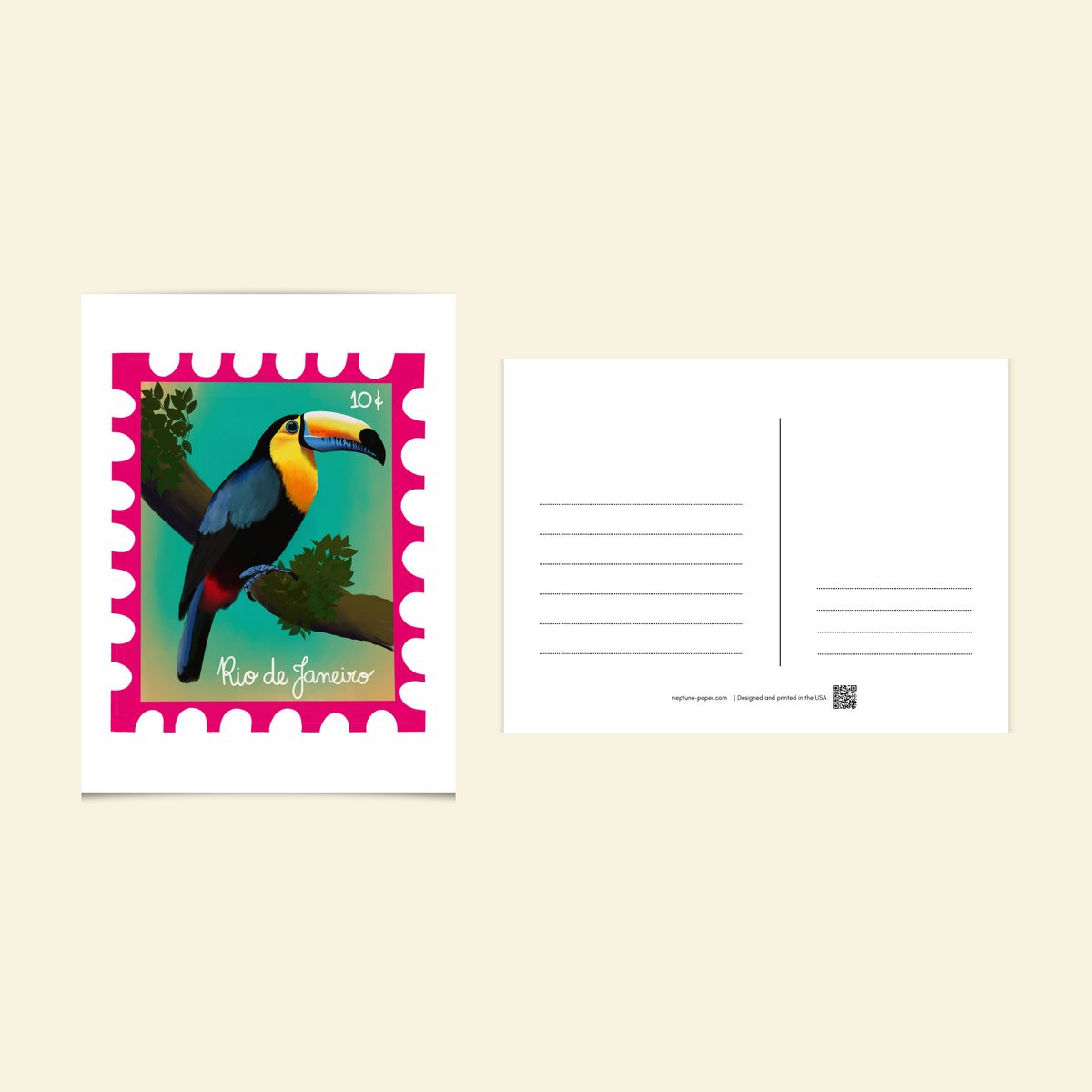 World Traveler Stamp Postcards – Japan, Brazil, New York, London, Mexico & More