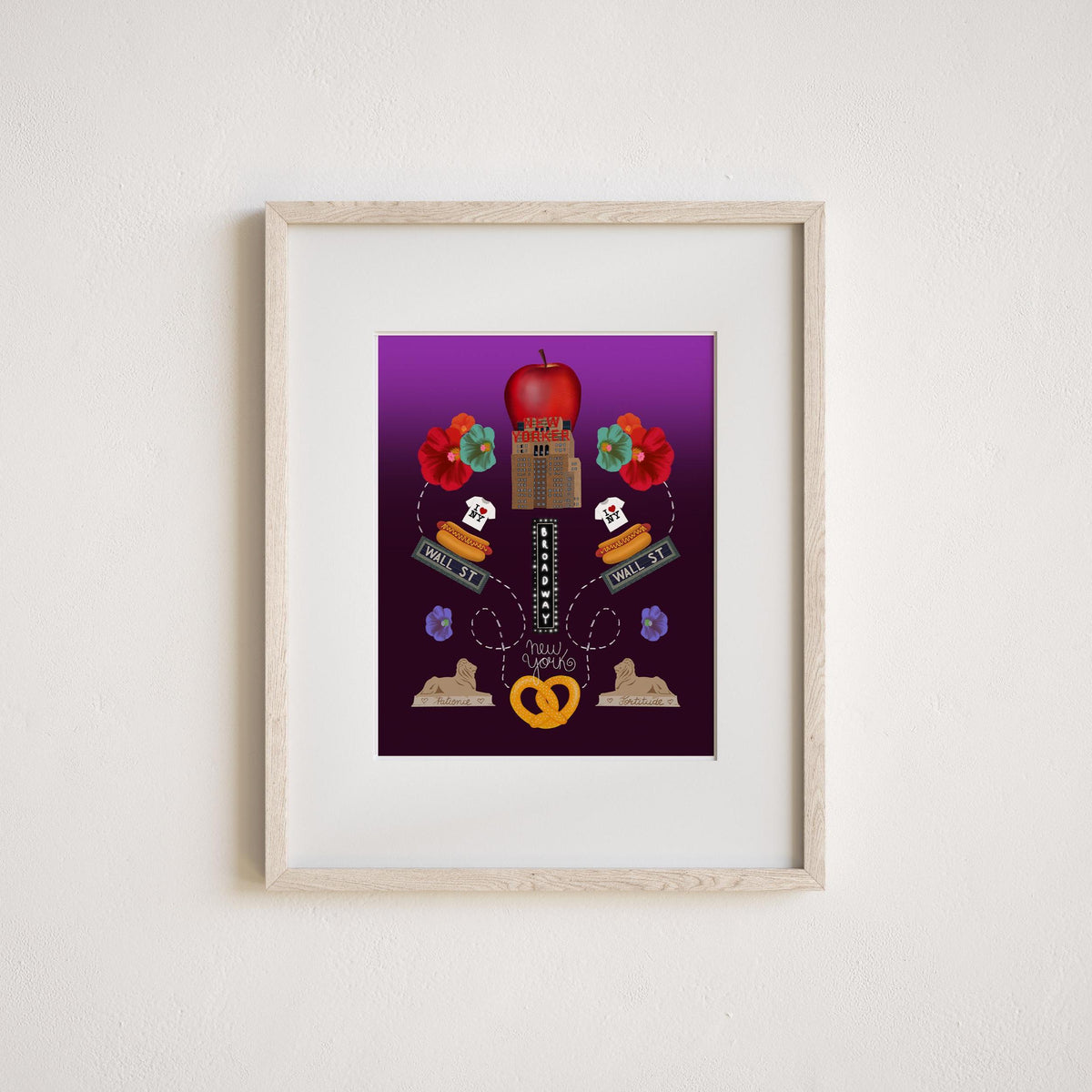 New Yorker Hotel Folk-Art Print by Neptune Paper, New York