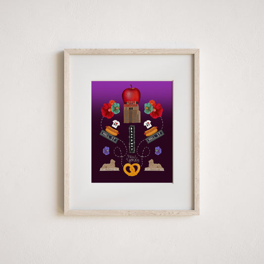 New Yorker Hotel Folk-Art Print by Neptune Paper, New York