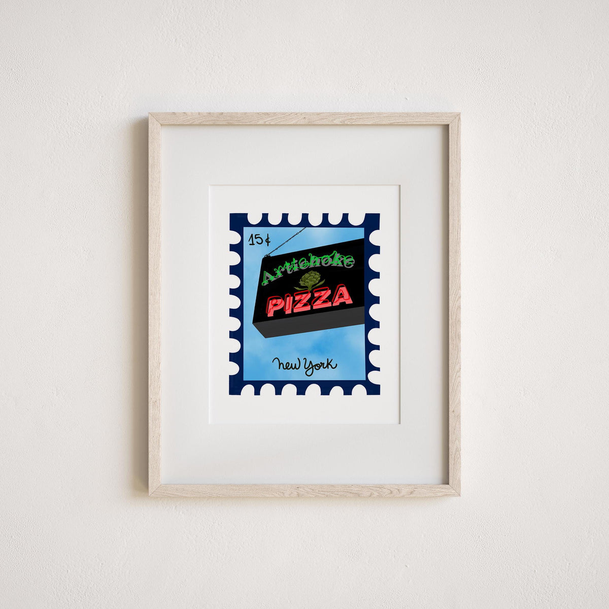 NYC Artichoke Pizza Art Print by Neptune Paper, New York