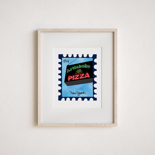 NYC Artichoke Pizza Art Print by Neptune Paper, New York