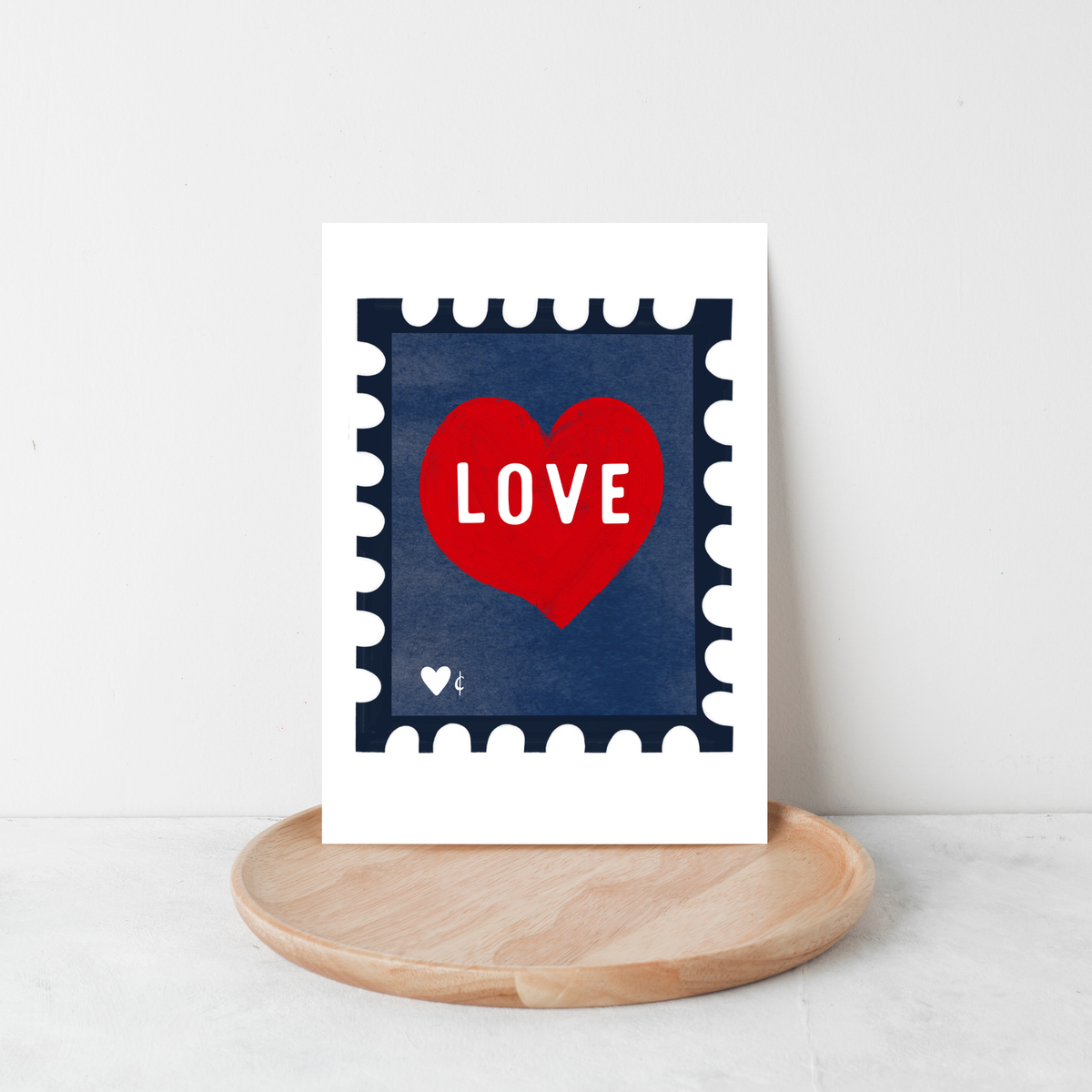 Love Heart Valentine Stamp Greeting Card – Vintage Stamp Love Card