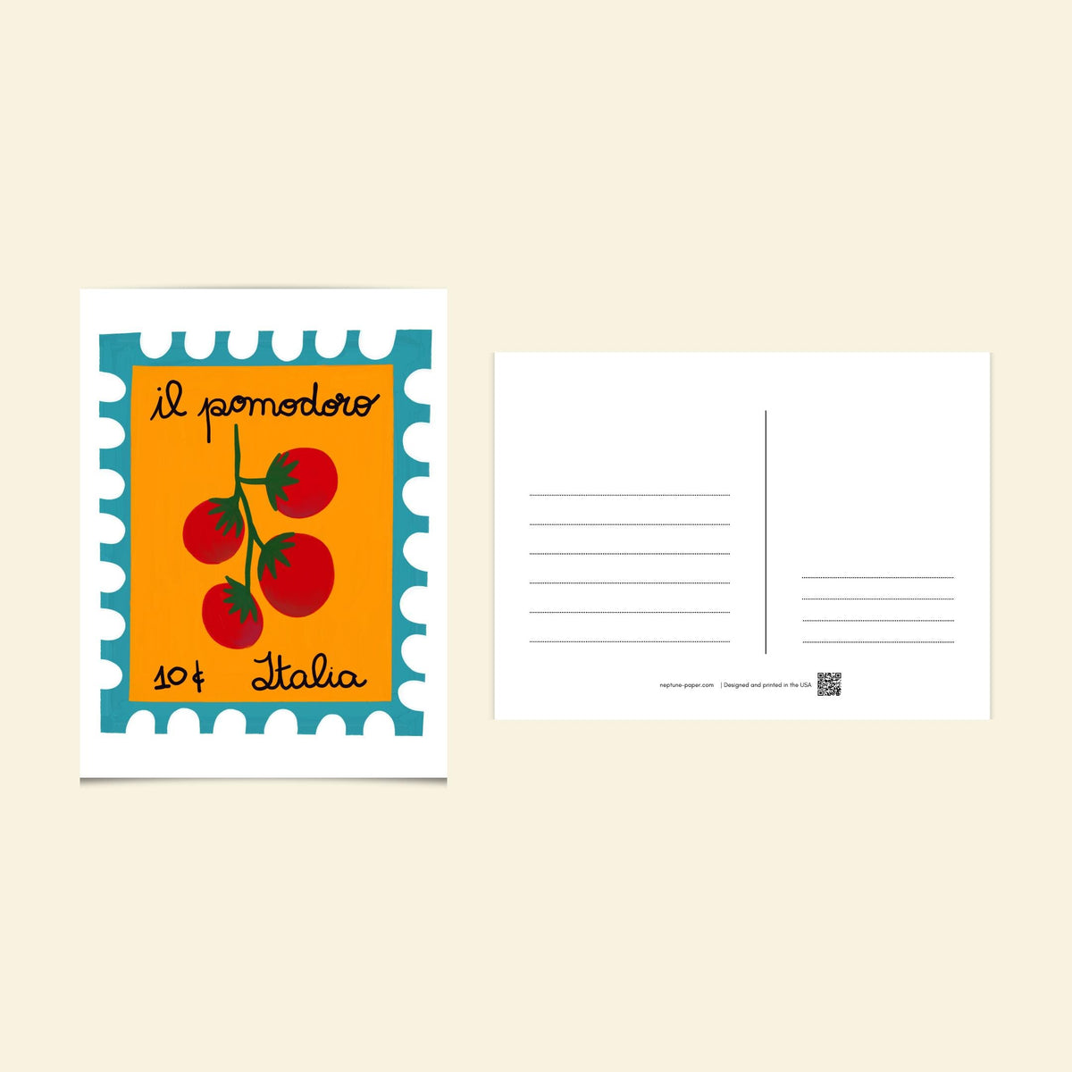 Mediterranean Stamp Postcards by Neptune Paper, New York