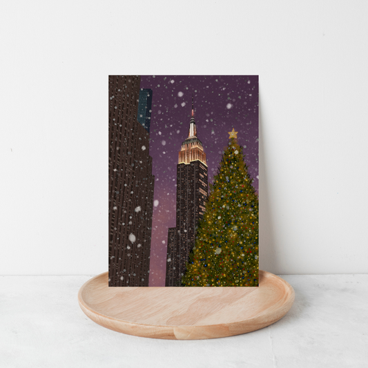 Empire State Building Christmas Card – Snowy NYC A2 Holiday Card