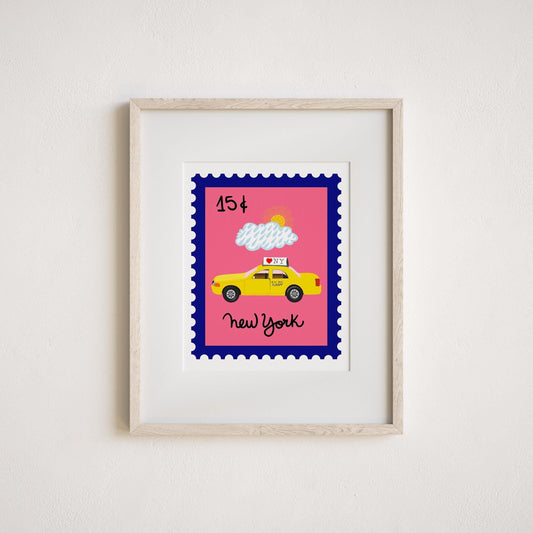 NYC Taxi Art Print by Neptune Paper, New York