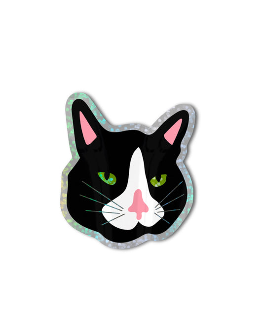 Cat Glitter Holographic Sticker by Neptune Paper, New York
