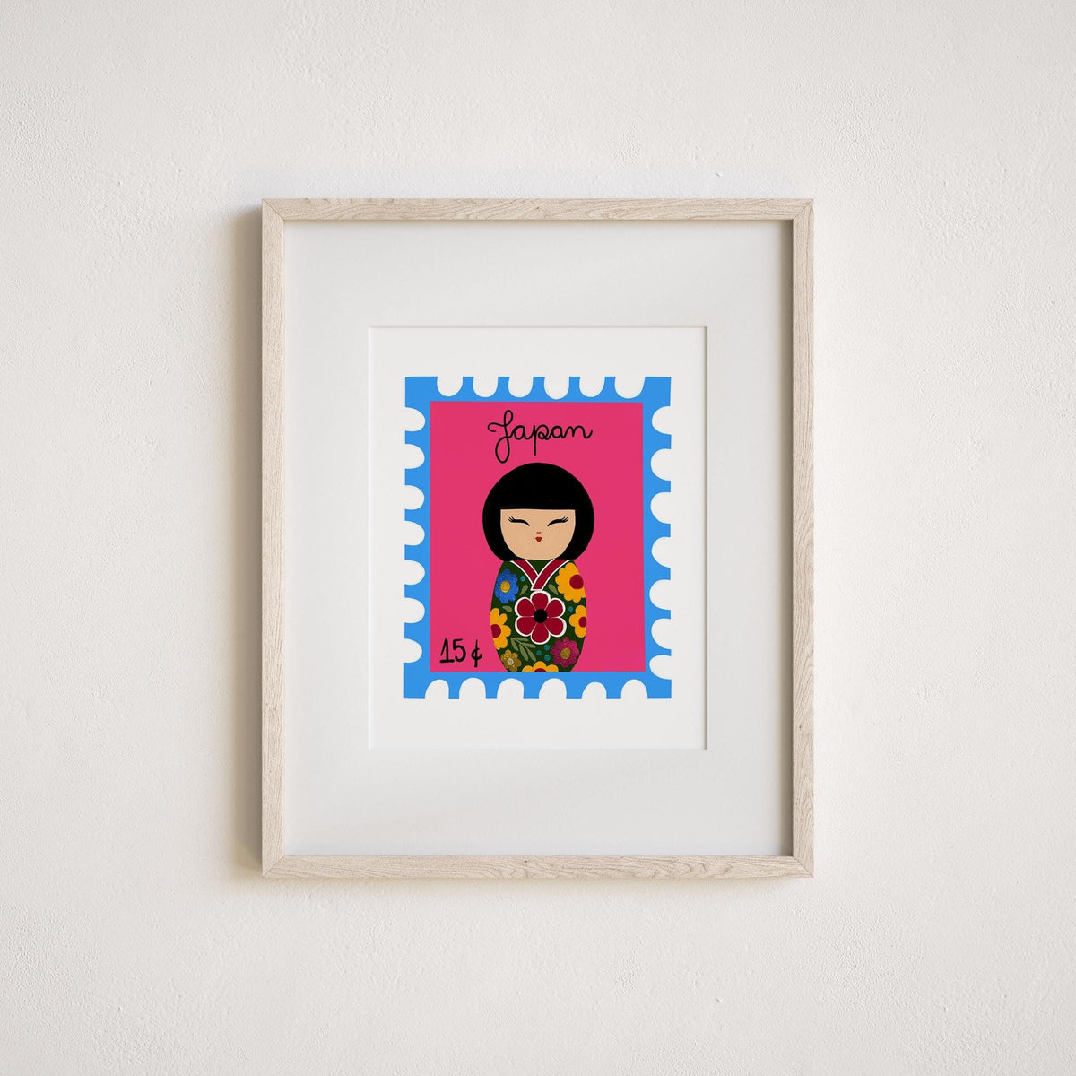 Japanese Kokeshi Doll Art Print by Neptune Paper, New York
