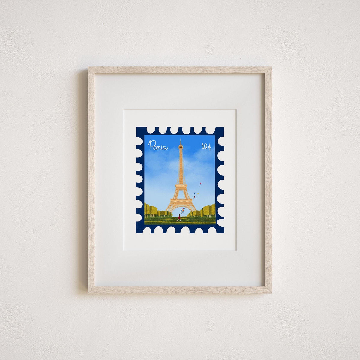 Vintage Paris Stamp Art Print by Neptune Paper, New York
