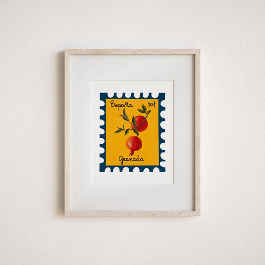Spain Pomegranate Art Print by Neptune Paper, New York