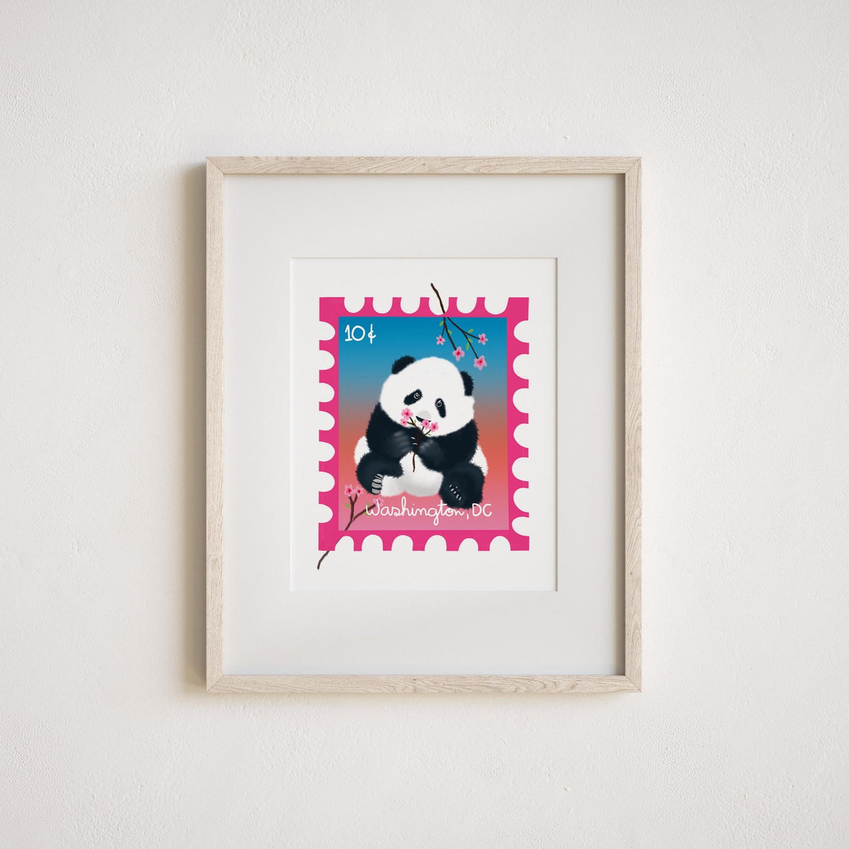 Cherry Blossom Panda Art Print by Neptune Paper, New York