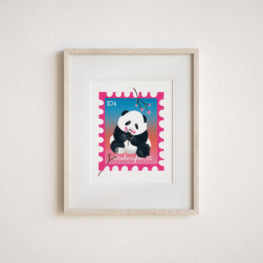 Cherry Blossom Panda Art Print by Neptune Paper, New York