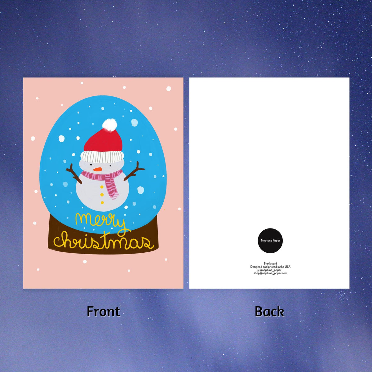 Snowman Snow Globe Christmas Card by Neptune Paper – photo 2 of 2