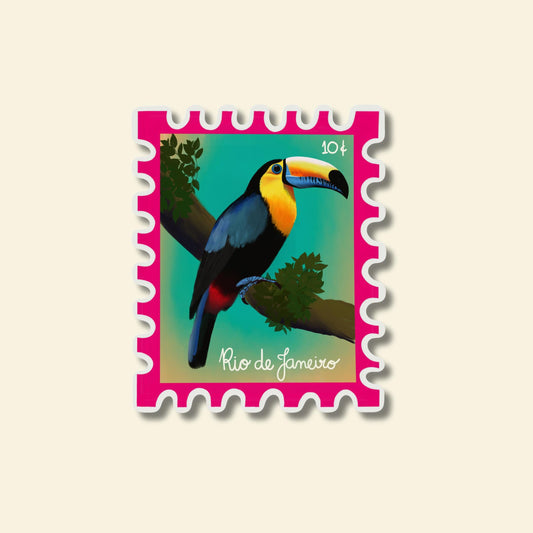 Brazilian Stamp Stickers by Neptune Paper, New York