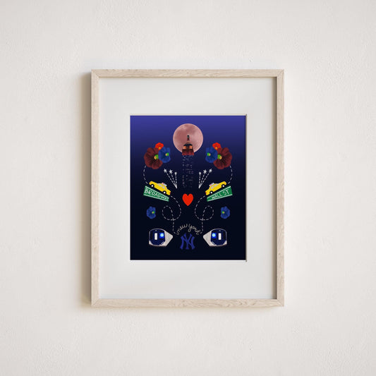 Empire State Building Folk-Art Print by Neptune Paper, New York