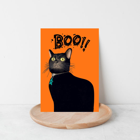 Black Cat Boo Halloween Card by Neptune Paper, New York